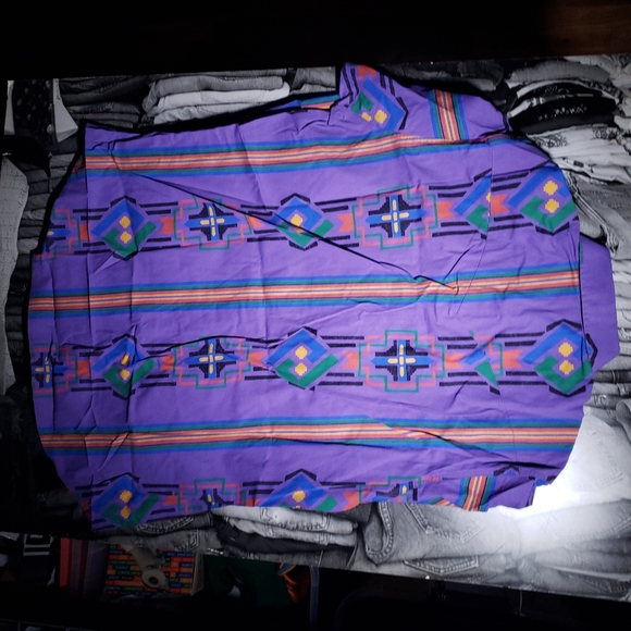 Vintage Wrangler Aztec Button Shirt XL DEADSTOCK - Picture 4 of 12